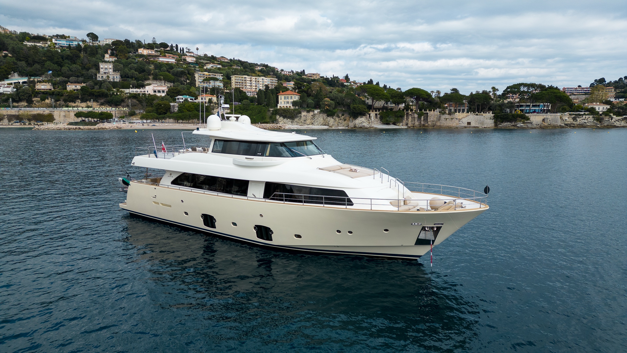 M/Y La Pausa at anchor on the French Riviera