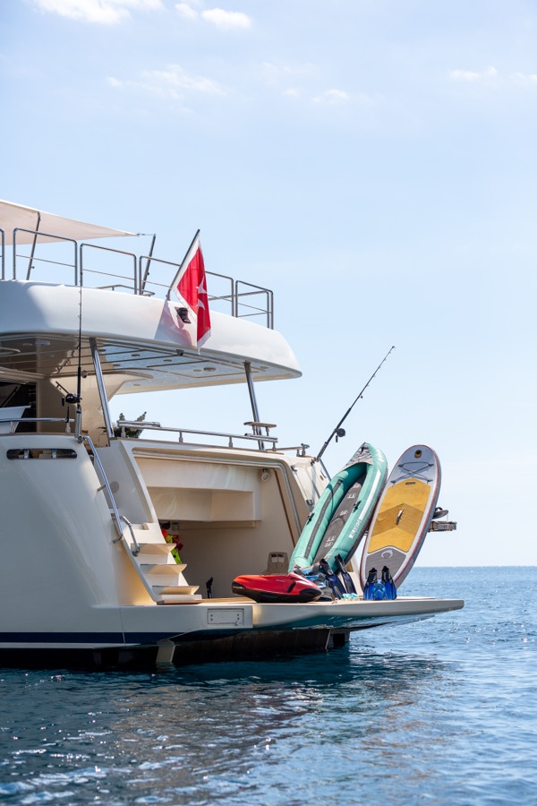 Water toys off the stern
